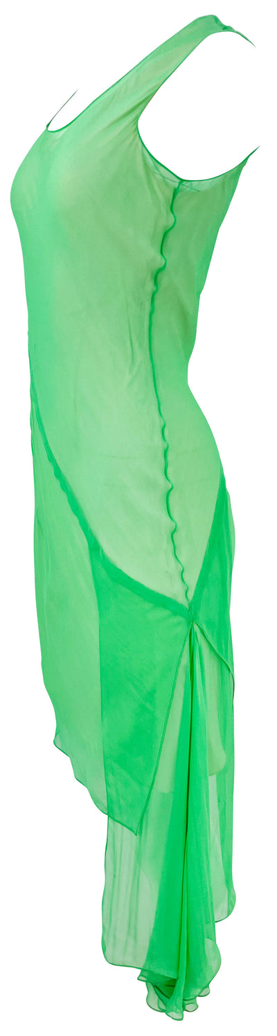 Givenchy Sleeveless Layered Midi Dress in Green - Discounts on Givenchy at UAL