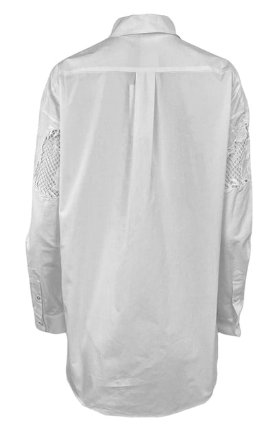 Adam Lippes Embroidered Relaxed Shirt in White - Discounts on Adam Lippes at UAL