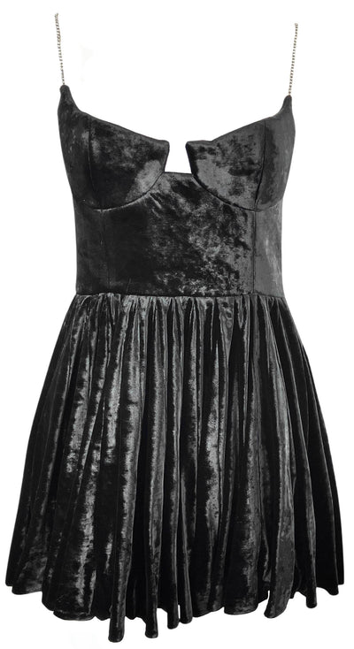 Magda Butrym Crystal-Embellished Velvet Mini Dress in Black - Discounts on Magda Butrym at UAL