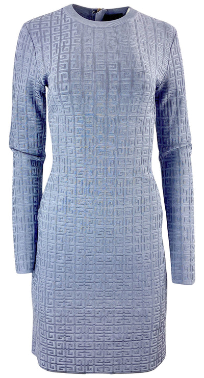 Givenchy Stretch-Knit Mini Dress in Mineral Blue - Discounts on Givenchy at UAL