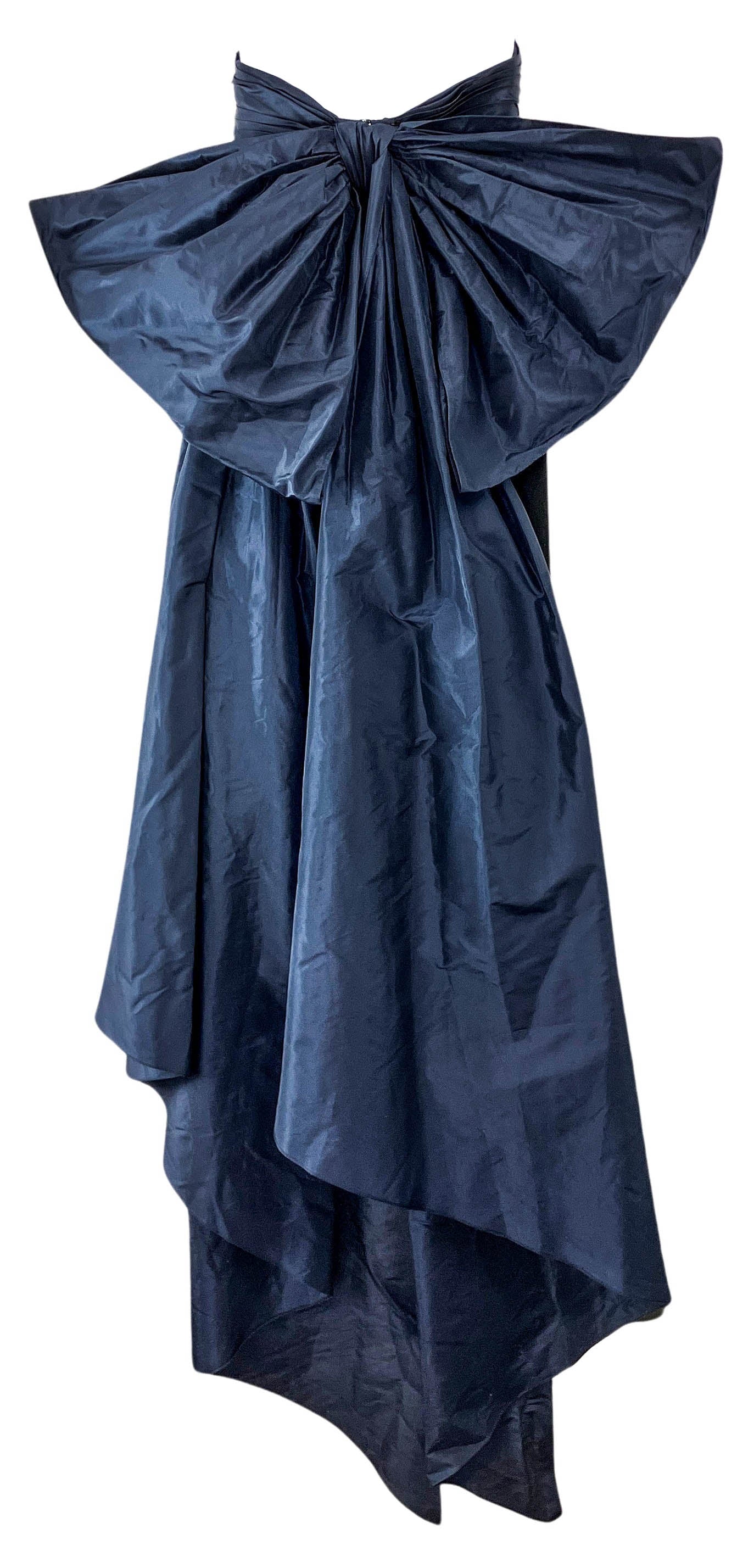 Oscar de la Renta Bow Embellished Knit Gown in Navy/Black - Discounts on Oscar de la Renta at UAL