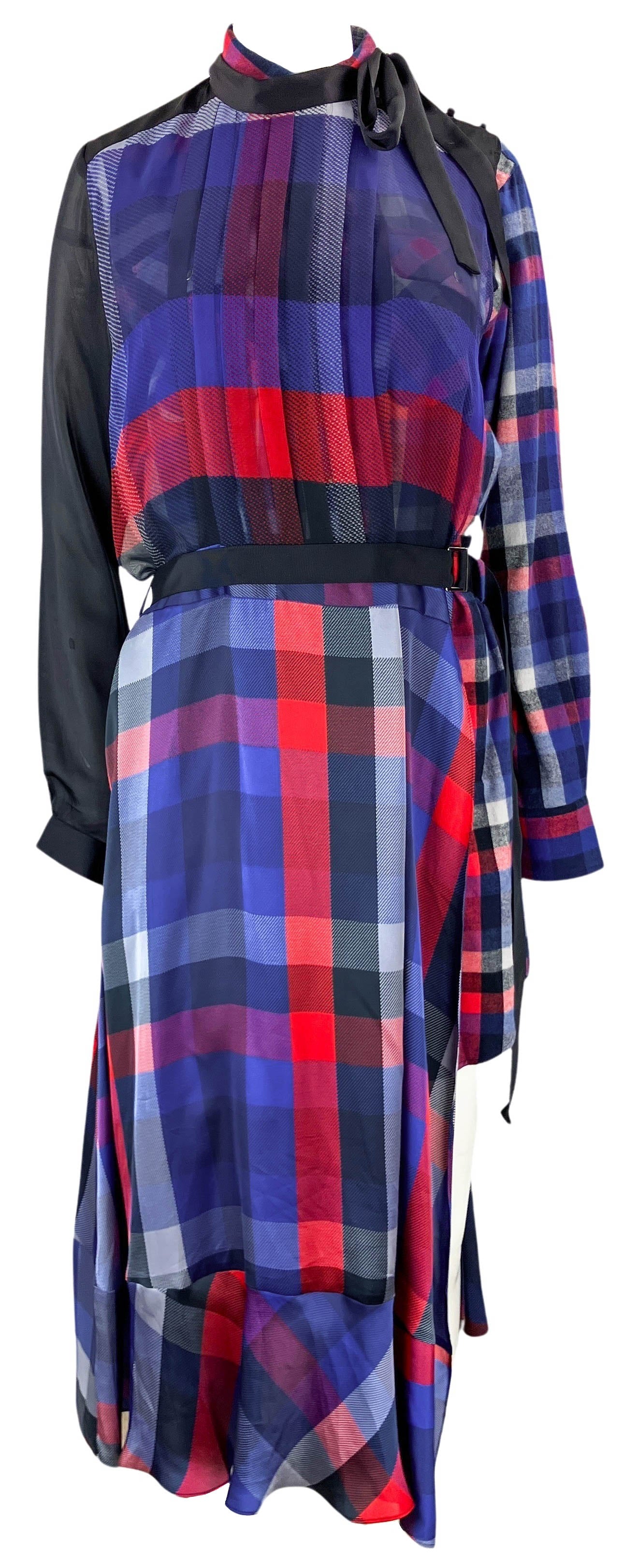 sacai Check-Print Shirt Midi-Dress in Multiple Colors - Discounts on sacai at UAL