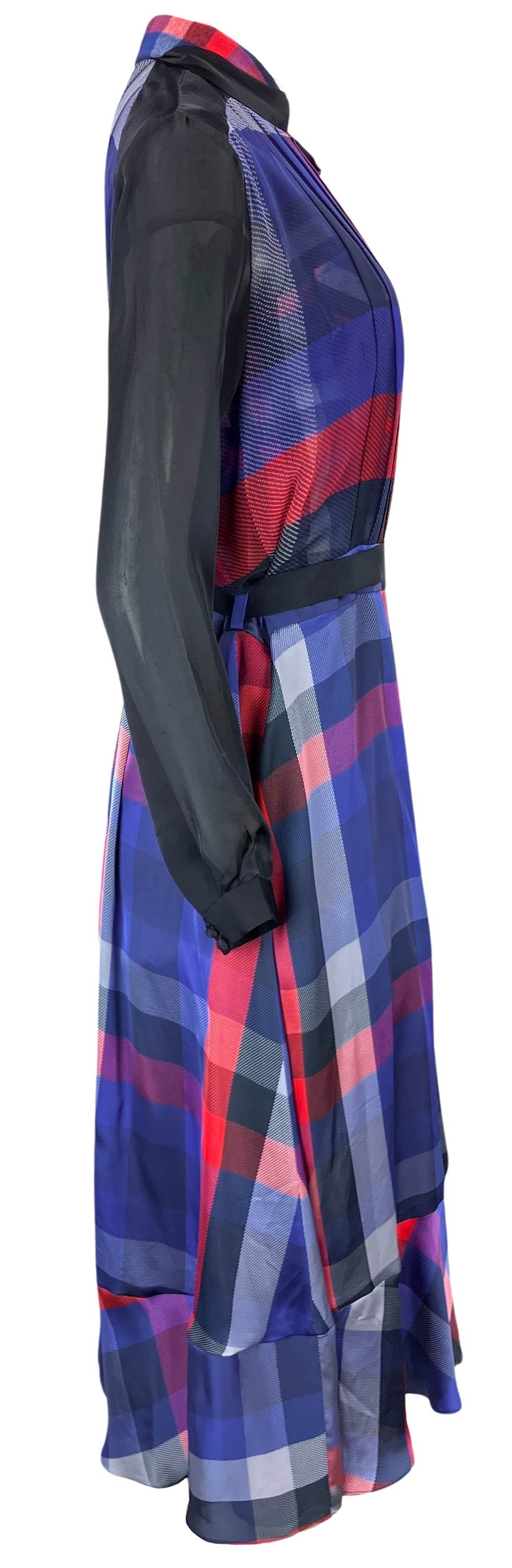 sacai Check-Print Shirt Midi-Dress in Multiple Colors - Discounts on sacai at UAL