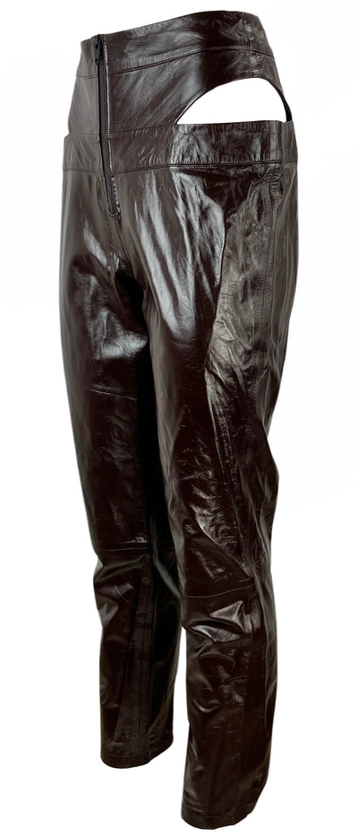 Zeynep Arcay Leather Pants in Dark Brown - Discounts on Zeynep Arcay at UAL