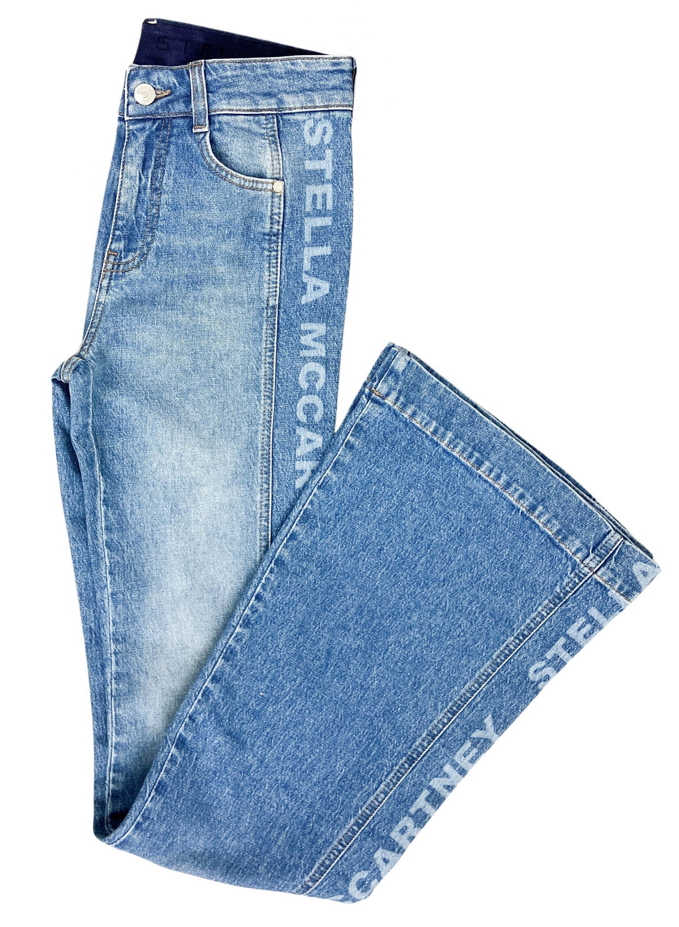 Stella McCartney Flared Leg Logo Jeans - Discounts on Stella McCartney at UAL
