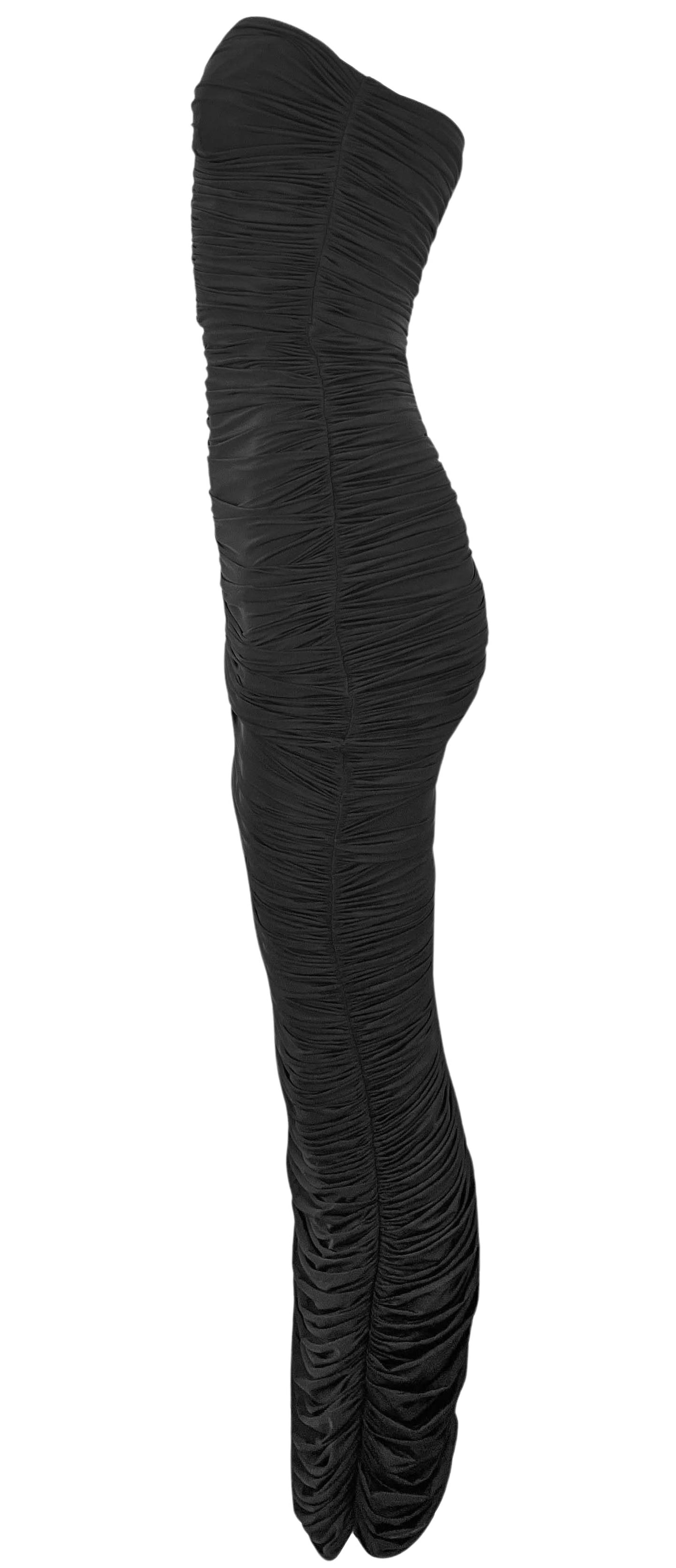 Alex Perry Haynes Ruched Strapless Column Dress with Gloves in Black - Discounts on Alex Perry at UAL