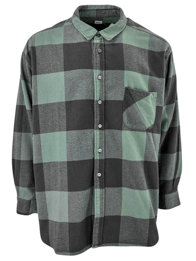 NSF Check Button Up Shirt in Green - Discounts on NSF at UAL