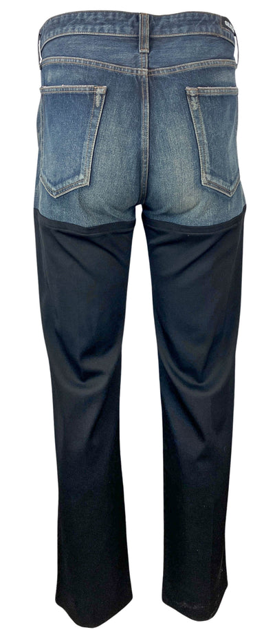 Balenciaga Patched Denim Pants in Blue/Black - Discounts on Balenciaga at UAL