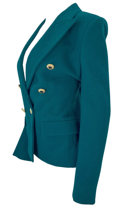 Alexandre Vauthier Double Breasted Blazer in Pine Green - Discounts on Alexandre Vauthier at UAL
