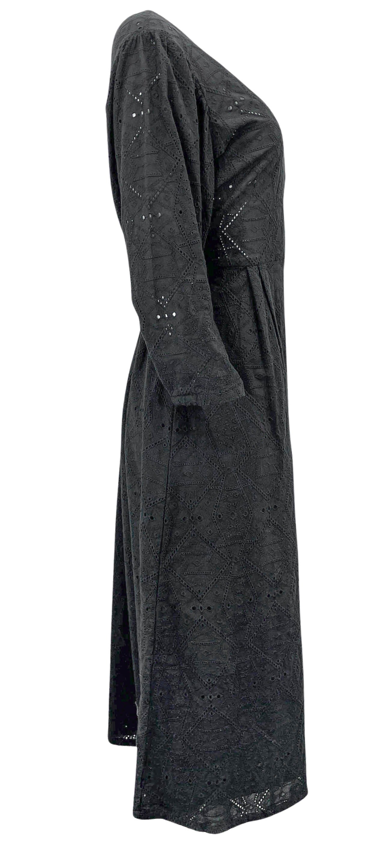 Rodebjer Eyelet Midi Dress in Black - Discounts on Rodebjer at UAL