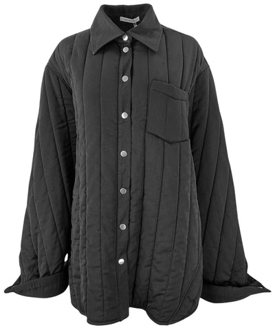 Peter Do Quilted Overshirt in Black - Discounts on Peter Do at UAL