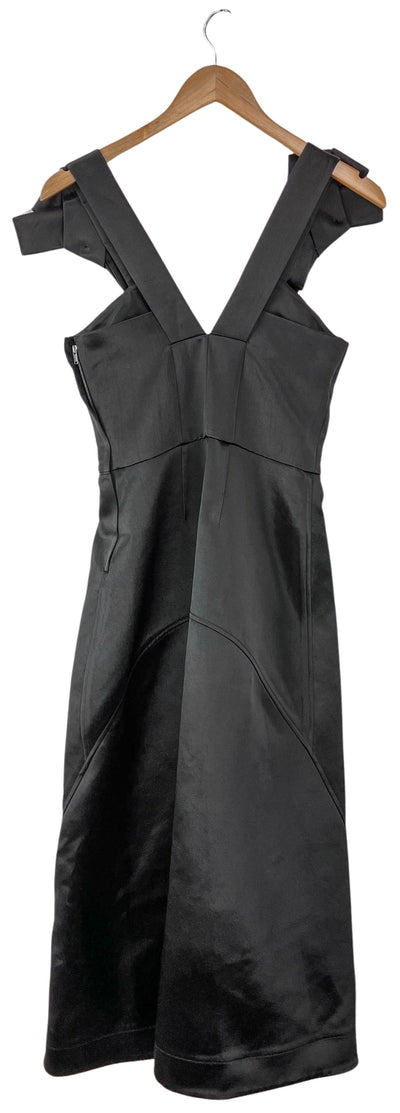 Jil Sander Heavy Shiny Bonded Satin Dress in Black - Discounts on Jil Sander at UAL