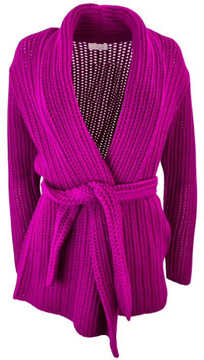 Sablyn Cashmere Belted Cardigan in Rosa