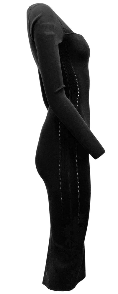 VB Body by Victoria Beckham Fitted Midi Dress in Black - Discounts on Victoria Beckham at UAL