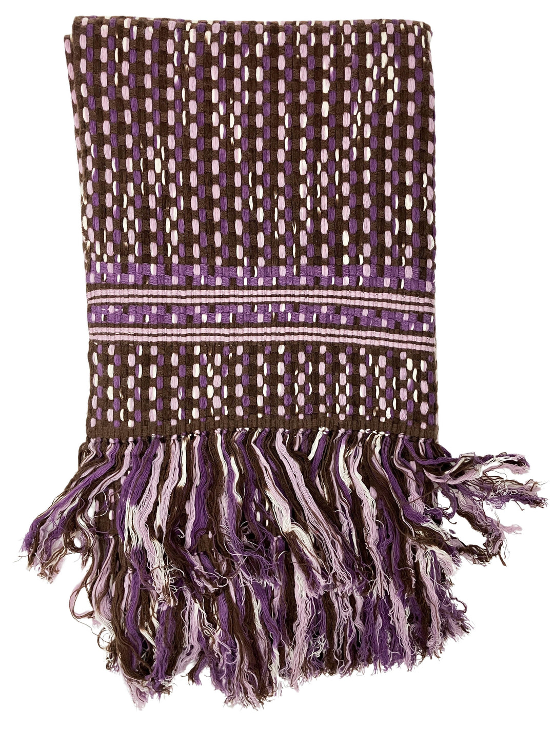 Bajra Large Basketweave Scarf in Purple/Brown - Discounts on Bajra at UAL