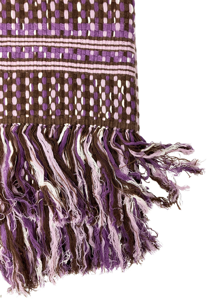 Bajra Large Basketweave Scarf in Purple/Brown - Discounts on Bajra at UAL