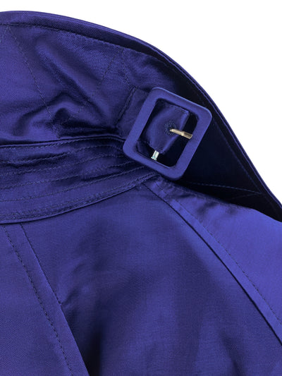 Balenciaga Satin Trench Coat in Marine Blue