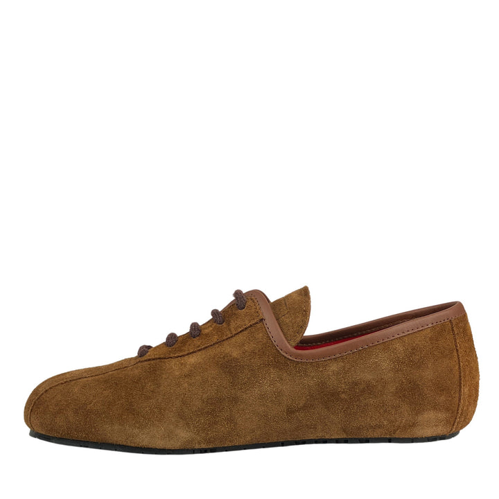 Plan C Suede Lace Up Sneakers in Sequoia - Discounts on Plan C at UAL