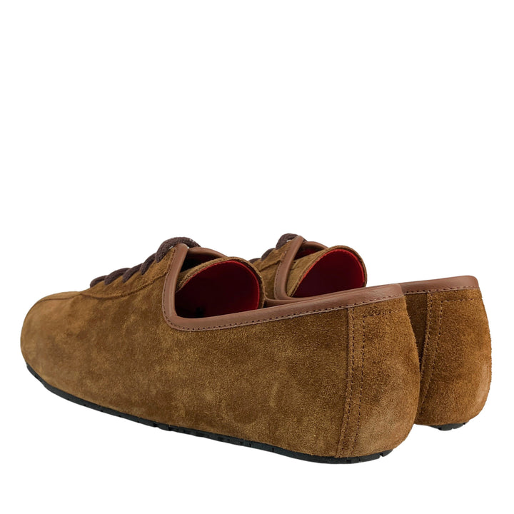 Plan C Suede Lace Up Sneakers in Sequoia - Discounts on Plan C at UAL