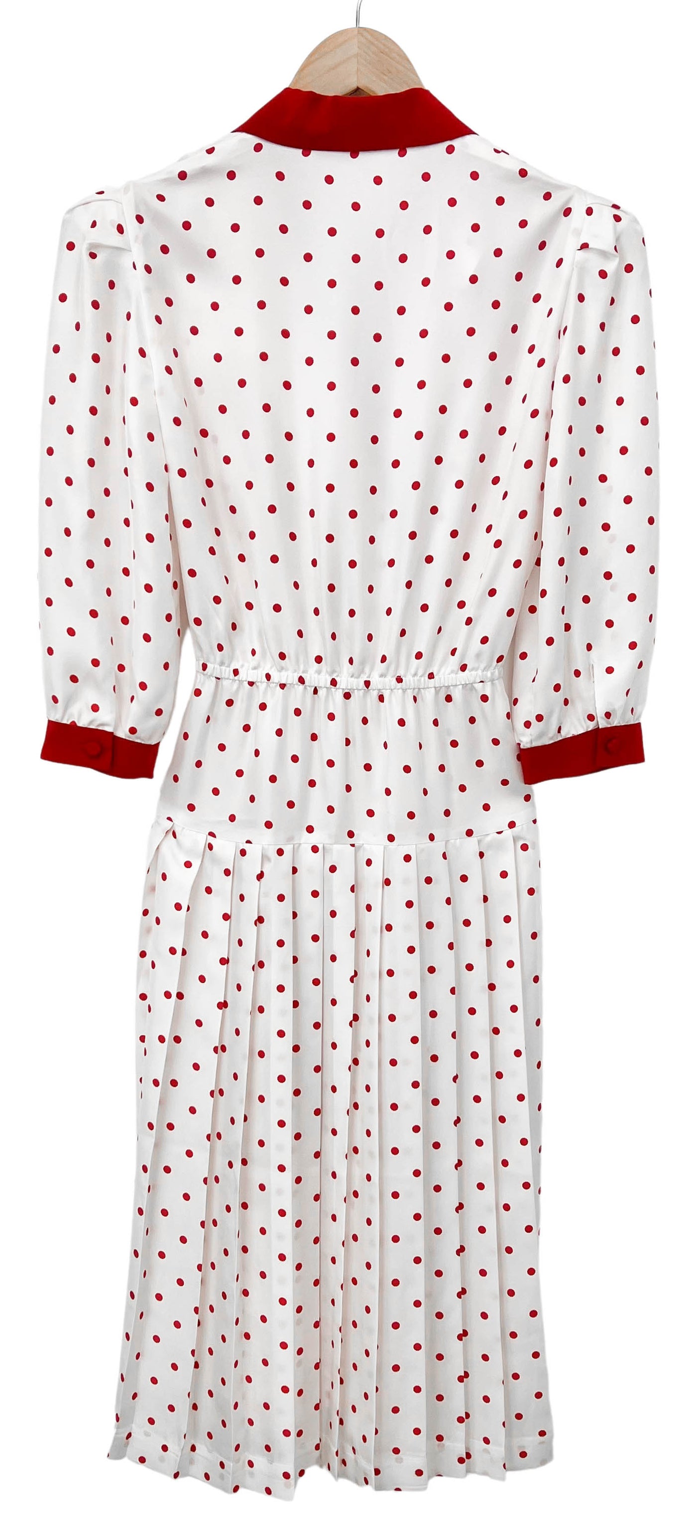 Rodarte Polka Dot Midi Dress in White and Red - Discounts on Rodarte at UAL