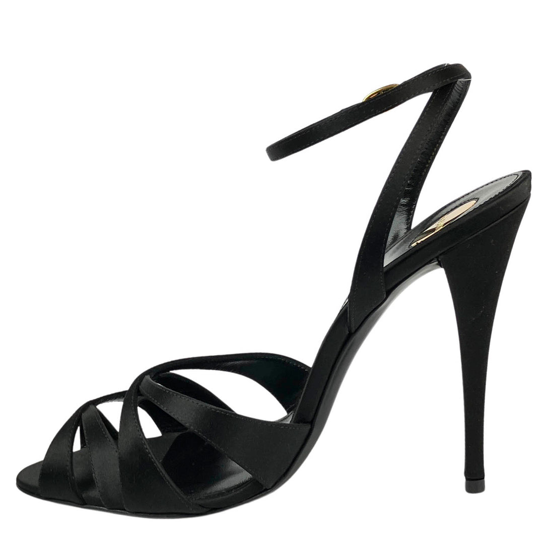 Saint Laurent Satin Heels in Black - Discounts on Saint Laurent at UAL