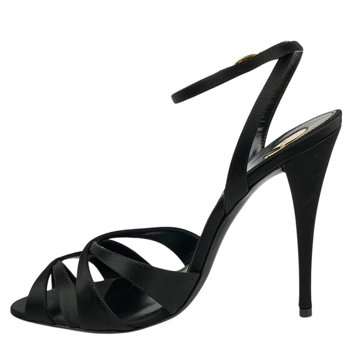 Saint Laurent Satin Heels in Black - Discounts on Saint Laurent at UAL