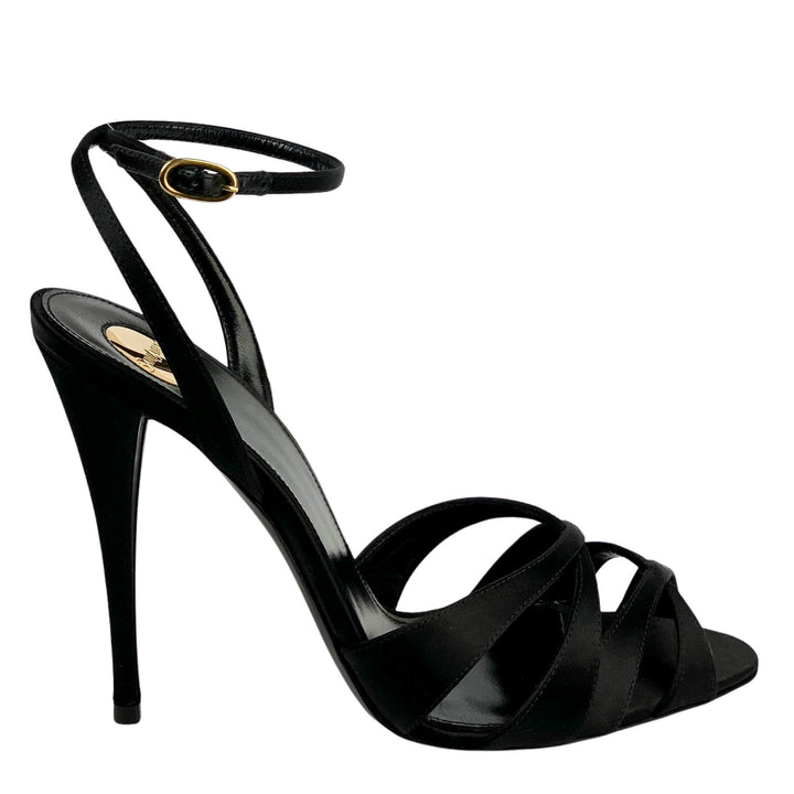 Saint Laurent Satin Heels in Black - Discounts on Saint Laurent at UAL