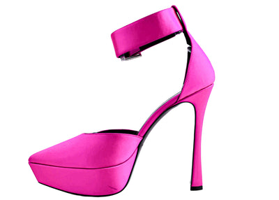 Arielle Baron Satin Ambrosia Platform Heels in Pink - Discounts on Arielle Baron at UAL