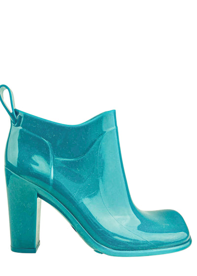 Bottega Veneta Rubber Block Heel Ankle Boots in Blue - Discounts on Bottega Veneta at UAL