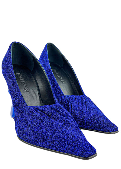 J.W. Anderson Chain Heel Pumps in Bright Blue - Discounts on Arielle Baron at UAL