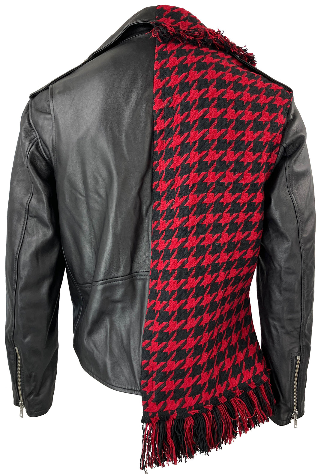 Monse X Pologeorgis Tweed Biker Jacket in Black/Red - Discounts on Monse at UAL