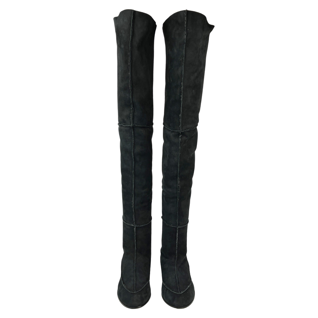The Row Shearling Boots in Black - Discounts on The Row at UAL