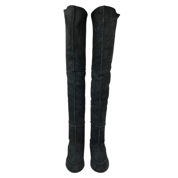 The Row Shearling Boots in Black - Discounts on The Row at UAL