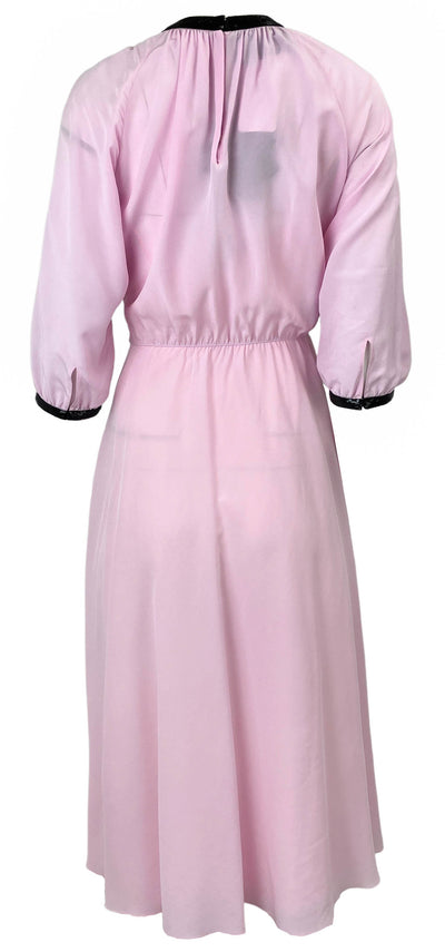Prada Silk Midi Dress in Pink - Discounts on Prada at UAL