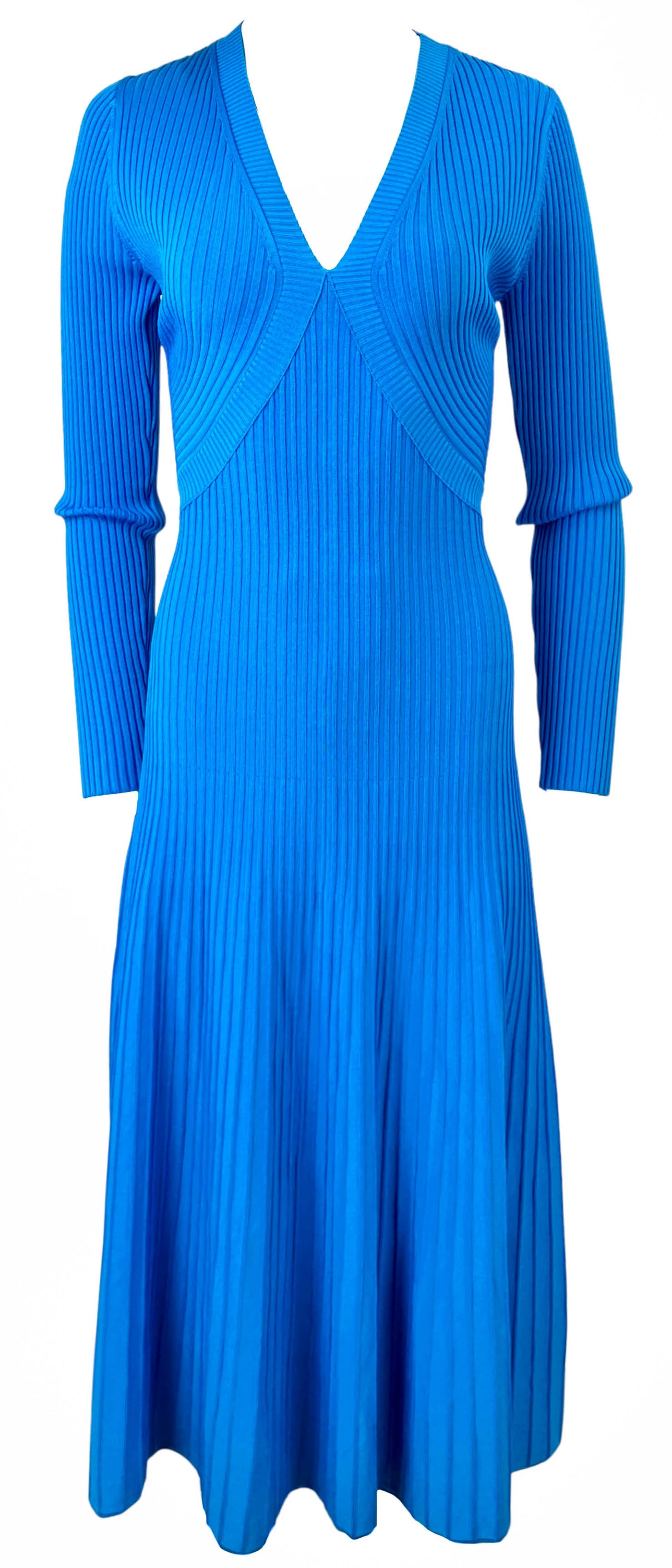 Jonathan Simkhai Melba Ribbed Long Sleeve Midi Dress in Caicos - Discounts on Jonathan Simkhai at UAL