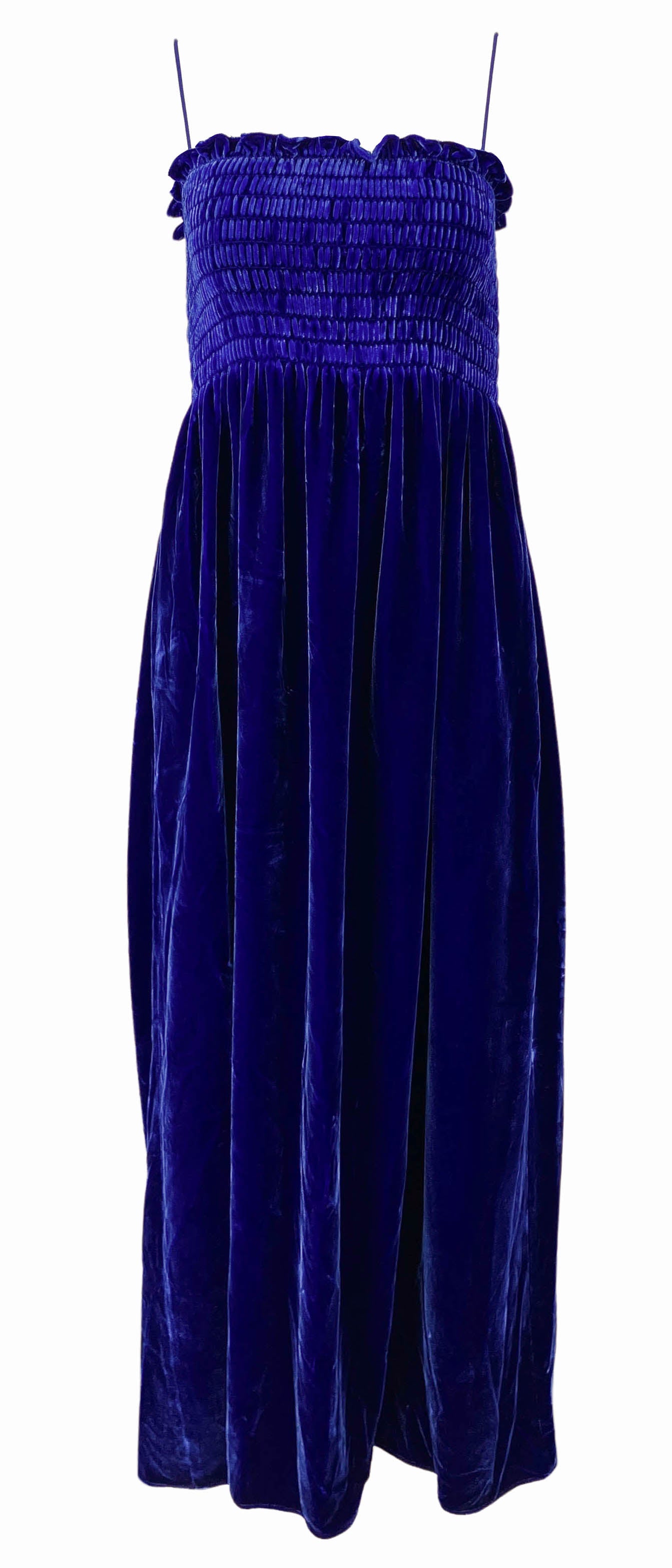 Gucci Velvet Maxi Dress in Navy Blue - Discounts on Gucci at UAL