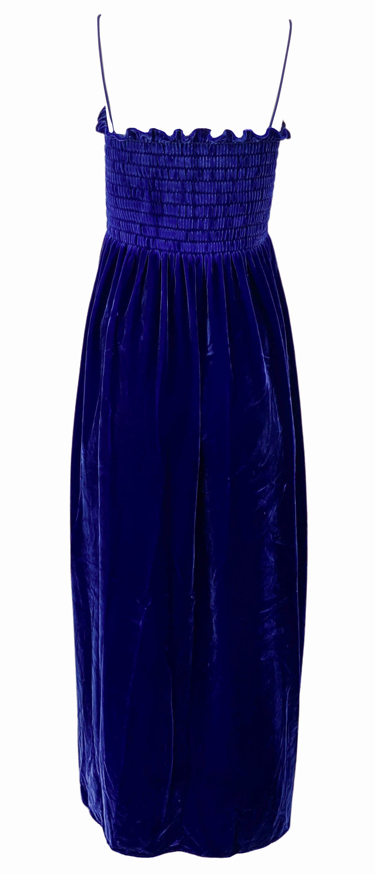 Gucci Velvet Maxi Dress in Navy Blue - Discounts on Gucci at UAL