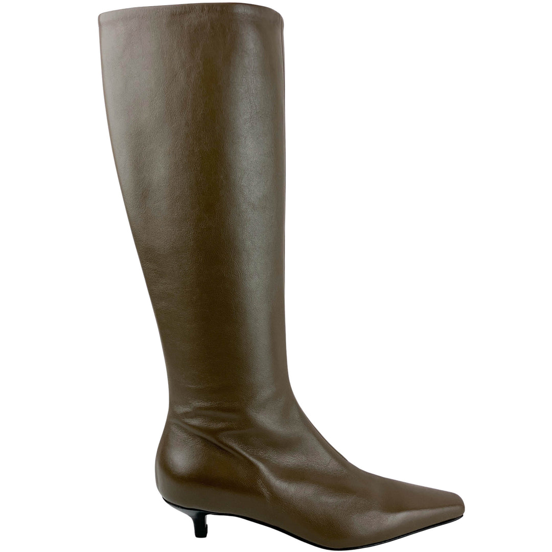 Toteme The Slim Leather Boots in Ash - Discounts on Toteme at UAL