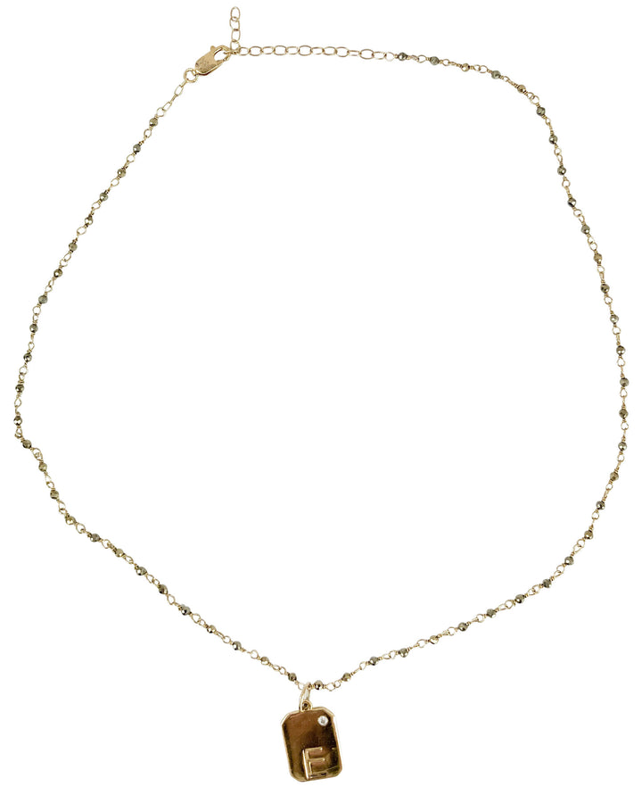 Ela Rae Dog Tag "E" Initial Necklace - Discounts on Ela Rae at UAL