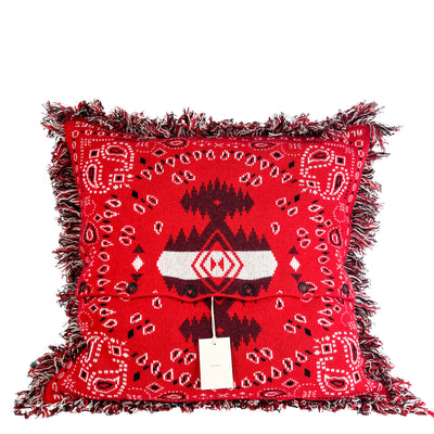 Alanui Bandana Jacquard Pillow in Red - Discounts on Alanui at UAL