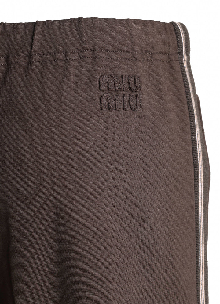 Miu Miu Track Pants in Dark Brown - Discounts on Miu Miu at UAL