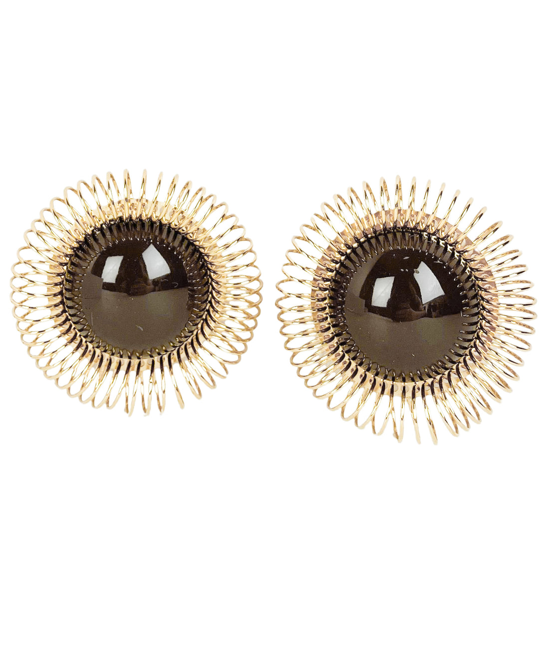 Jacquemus Les Tournesols Earrings in Brown/Gold - Discounts on Jacquemus at UAL