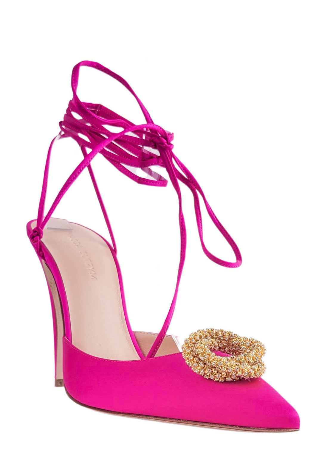 Magda Butrym Crystal And Satin Pumps In Pink - Discounts on Magda Butrym at UAL