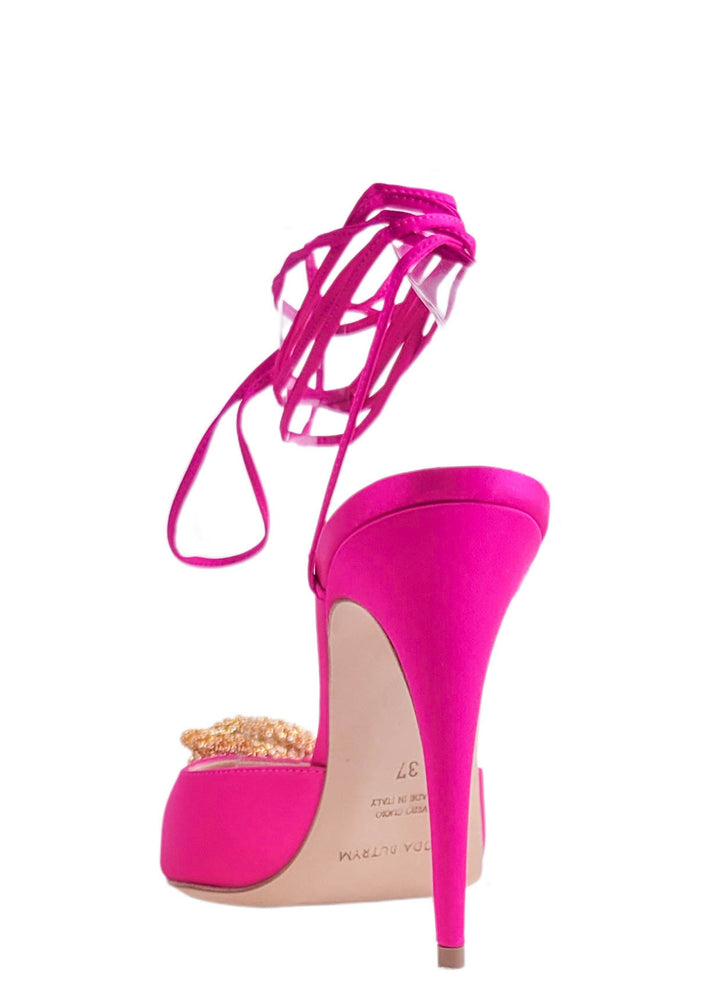 Magda Butrym Crystal And Satin Pumps In Pink - Discounts on Magda Butrym at UAL